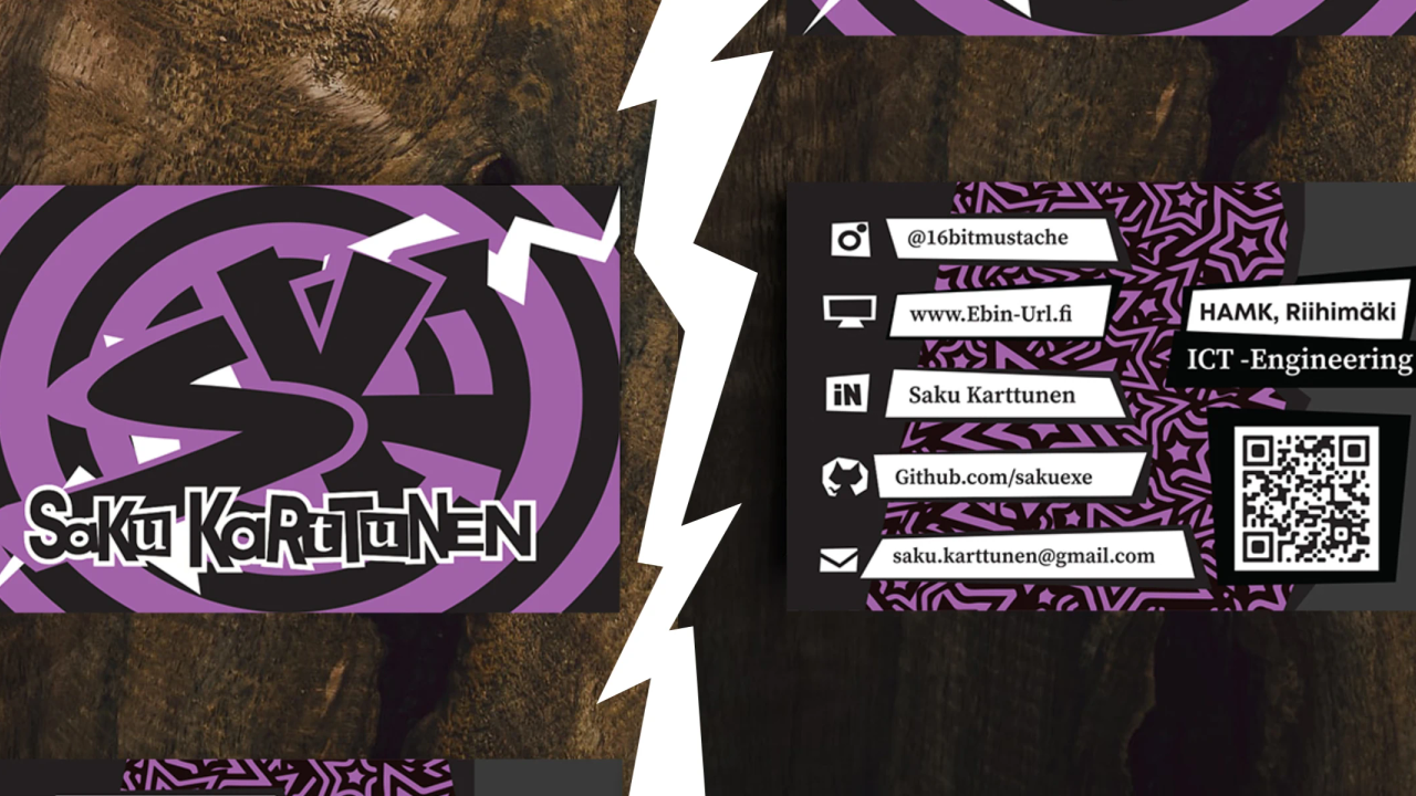 A mockup image of the calling card