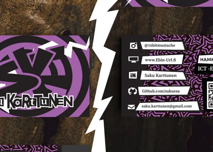 A mockup image of the calling card