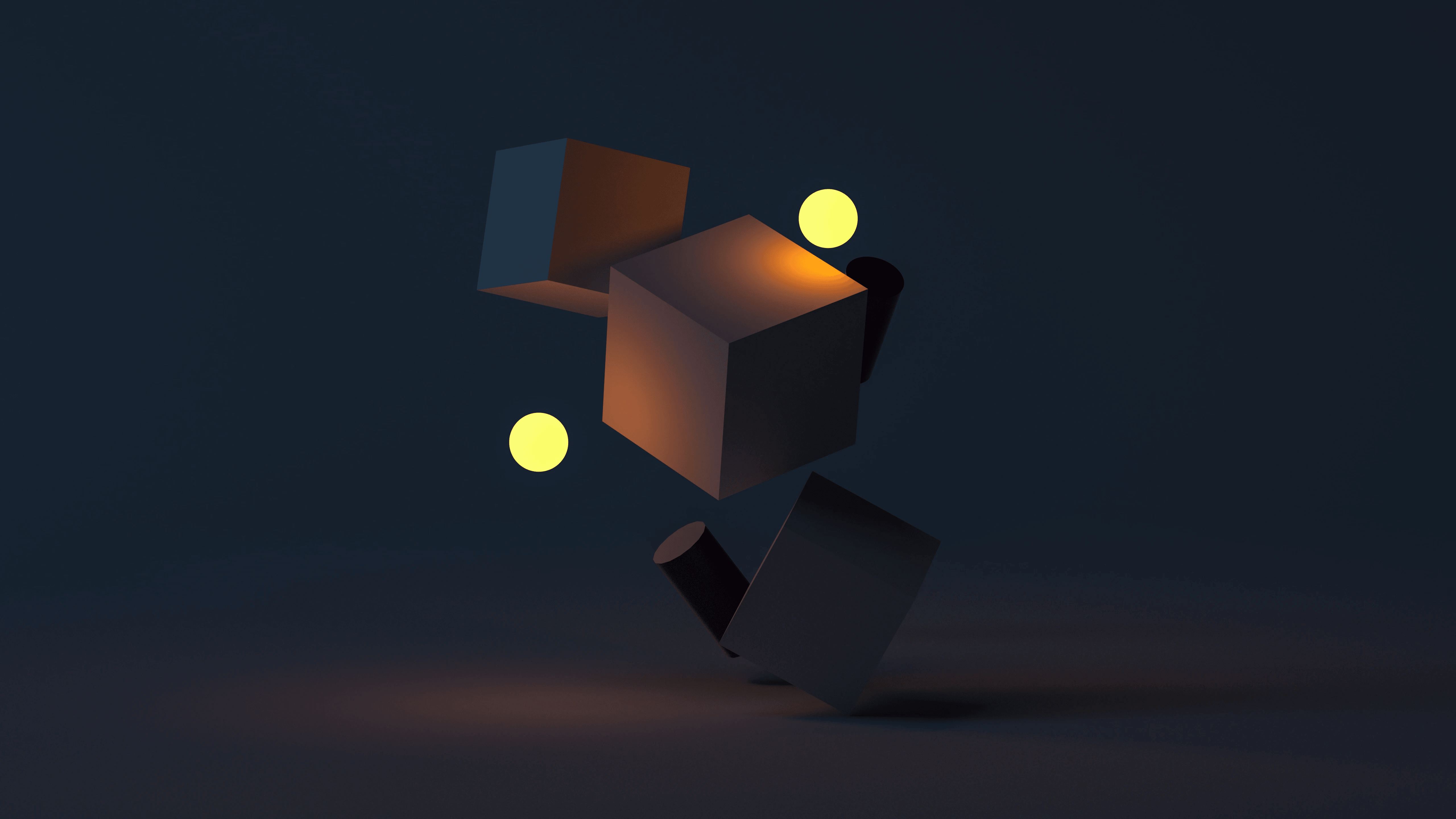 background image with floating cubes and simple geometries