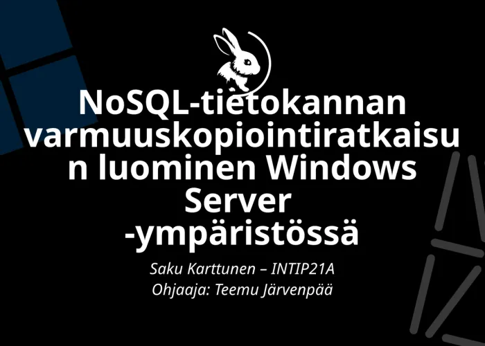The banner for the thesis presentation