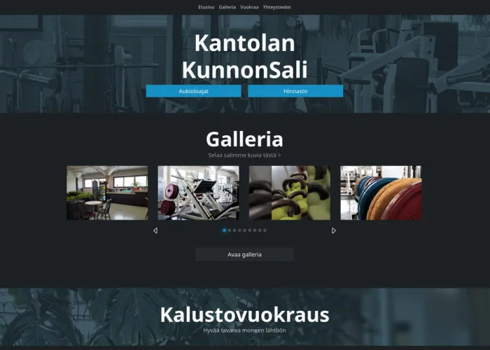 The gallery page for the project