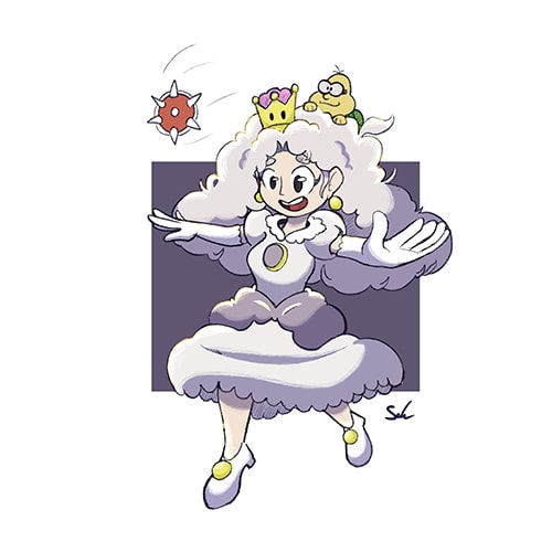 A mario cloud turned princess